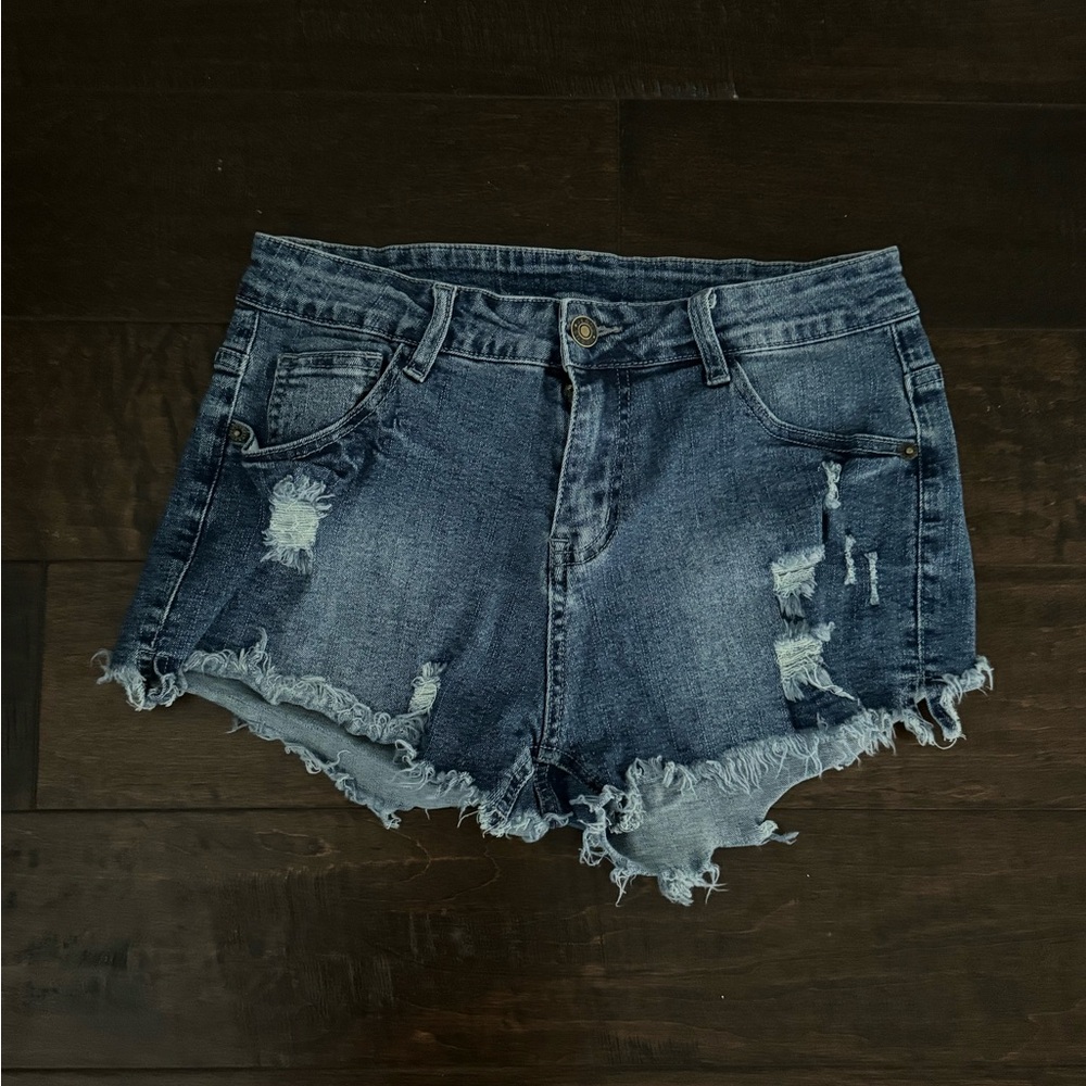 DARK BLUE JEAN SHORTS